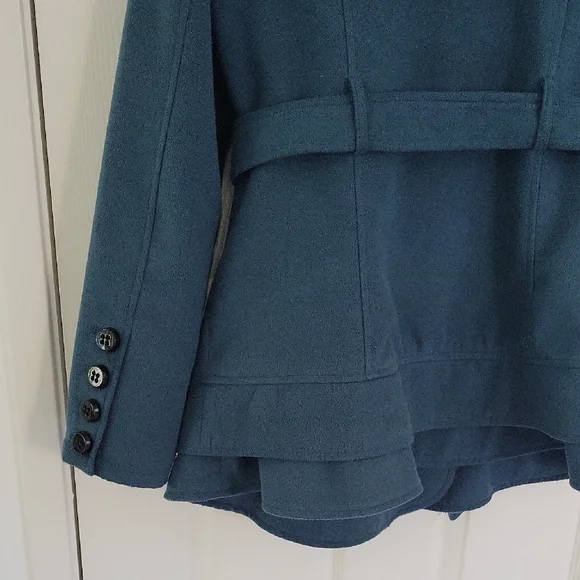 Pink Envelope Teal Double-Breasted Pea Coat - Picture 4 of 4